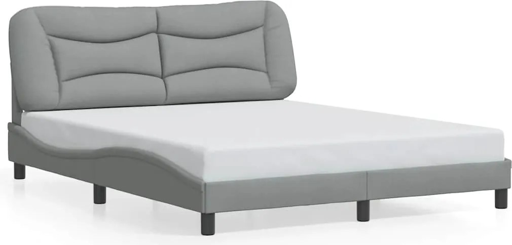 vidaXL Cadru de pat fără saltea, Hvar, gri deschis, 160x200 cm, textil