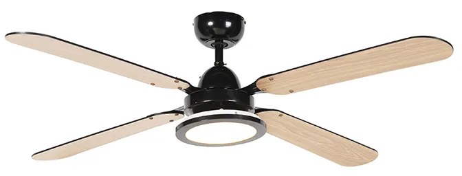 Ventilator de plafon negru cu telecomandă - Fanattic