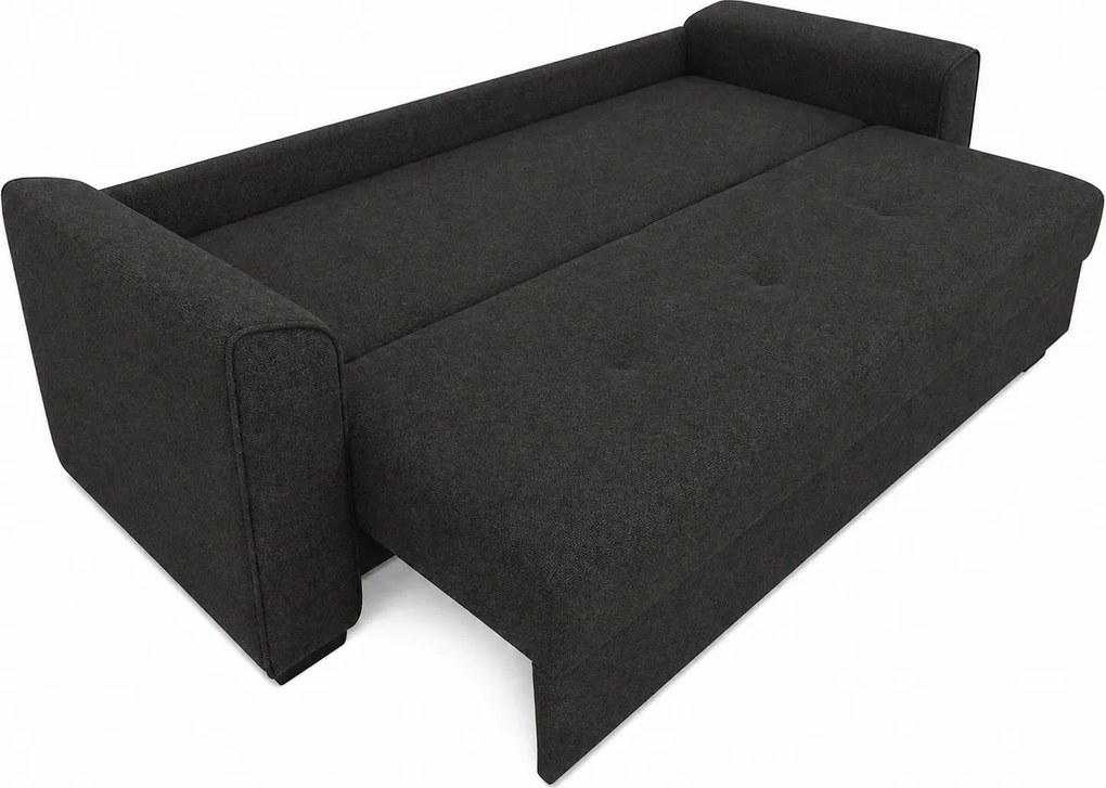 Canapea LILI extensibila, 3 locuri, cu lada de depozitare, stofa gri inchis , 220x95x80