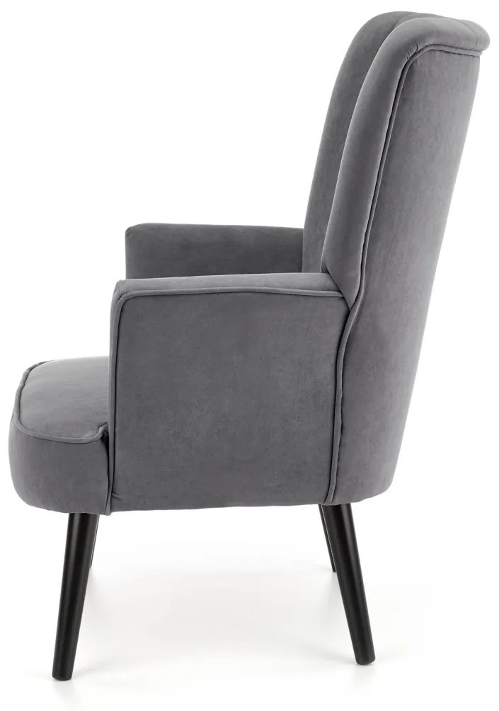 Fotoliu tapitat Delgado Velvet gri – H100 cm