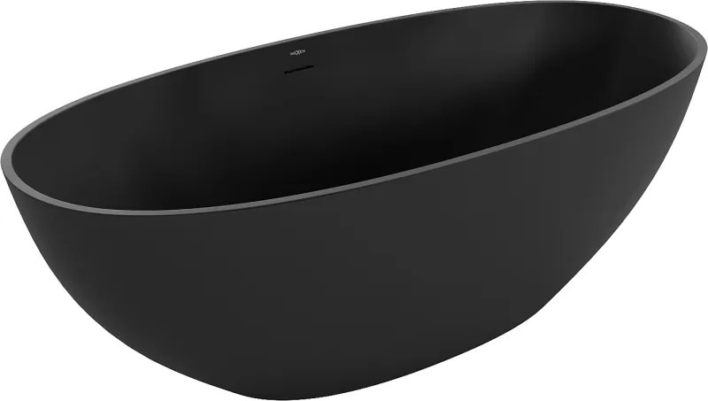 Mexen Bari cadă de sine stătătoare din conglomerat 165 x 75 cm, negru mat - 57221657570