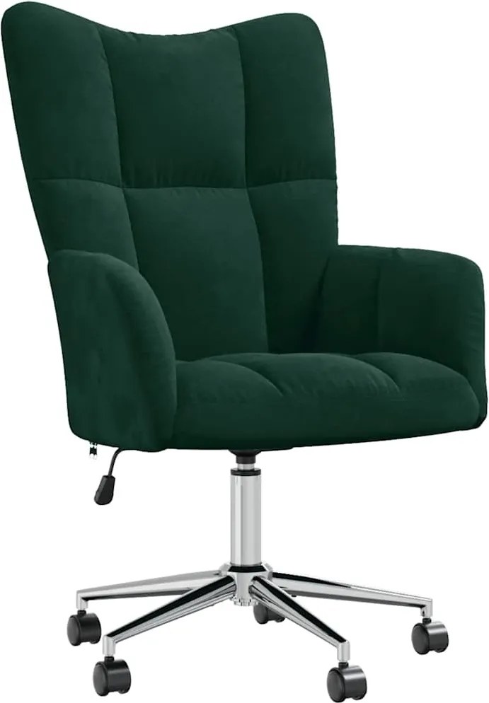 vidaXL Scaun de relaxare, verde închis, catifea
