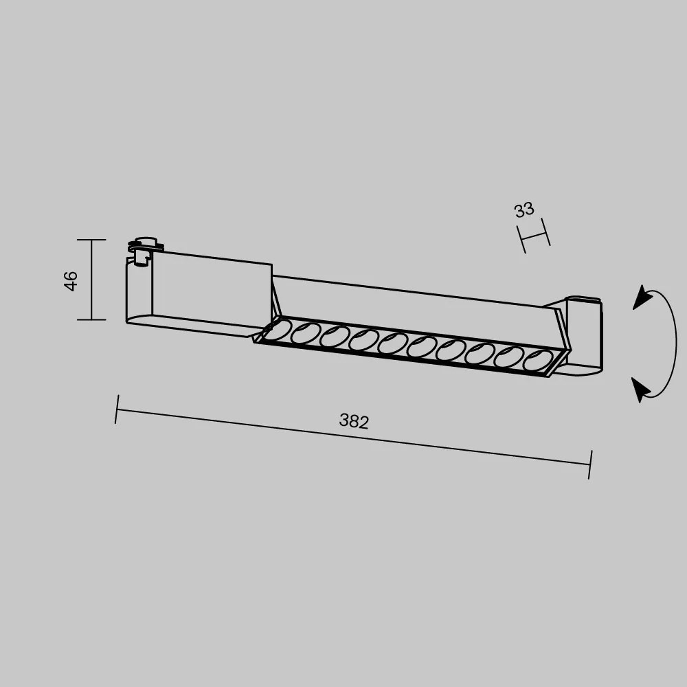 Spot LED, accesoriu pentru sinele monofazate Unity, Points Rot 3000K negru