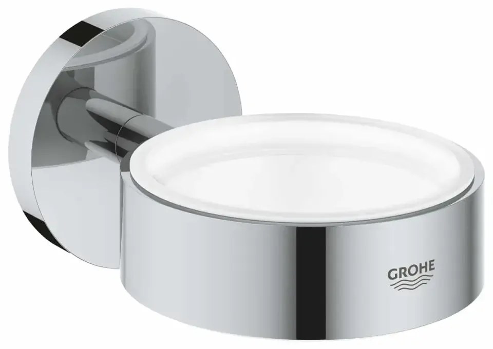 Set baterie cada si baterie lavoar Grohe Eurocube cu accesorii baie Grohe Essentials, crom lucios