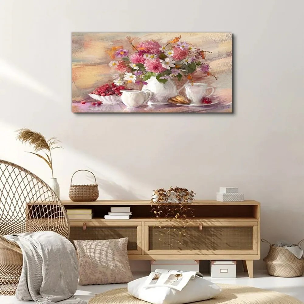 Tablou canvas Cupe cu flori abstracte