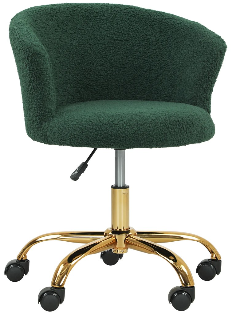Vinsetto Scaun de birou, scaun de birou ergonomic reglabil în înălțime, scaun pivotant, picior din oțel, verde | Aosom Romania