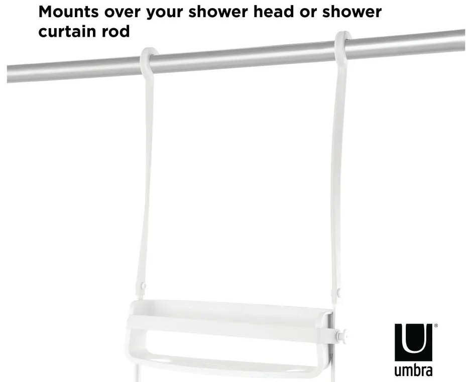 Raft pentru baie alb suspendat din plastic Flex – Umbra