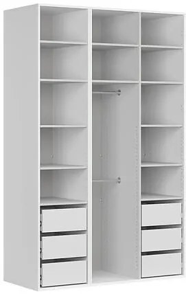 Dulap de haine Flex 22 (alb + alb lucios + gri) (cu oglindă). 1098239