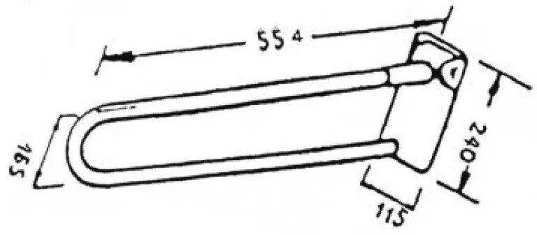 Maner dublu, Ferro, Novatore Help, rabatabil, lungime 55 cm, alb