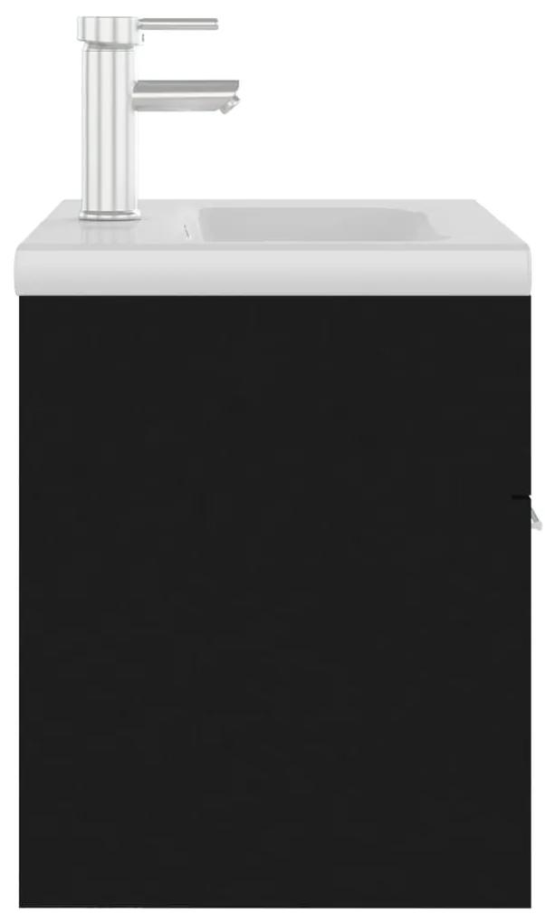 Dulap cu chiuveta incorporata, negru, PAL Negru, 60 x 38.5 x 46 cm