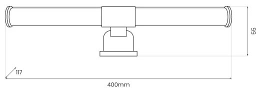 Aplica LED pentru oglindă de baie 2-în-1 APA, 6W/230V, 40 cm, IP44, negru