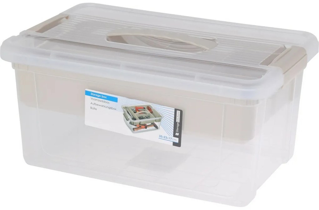Soluții de depozitare Cutie de depozitare dinplastic cu inserție 9 l, 35 x 23 x 17 cm