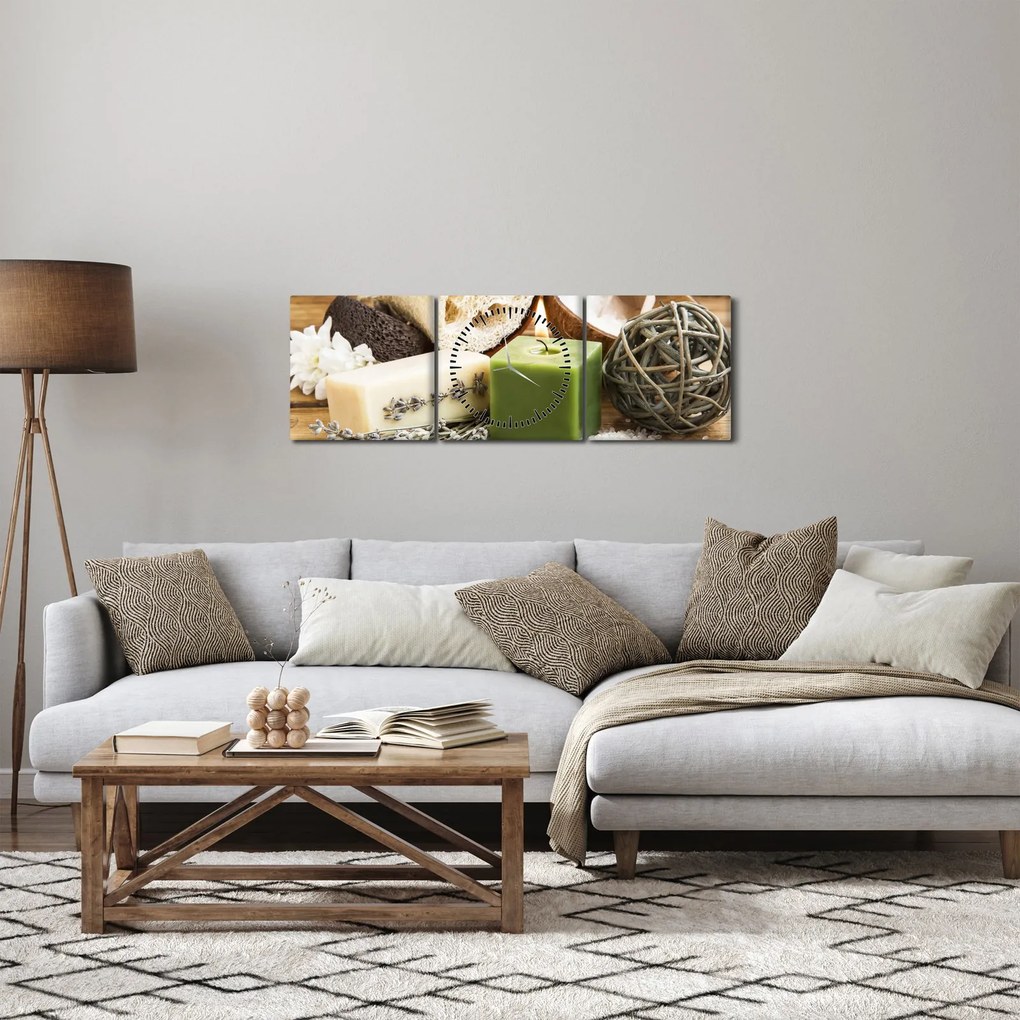 Tablou - Momente pentru relaxare (cu ceas) (90x30 cm)