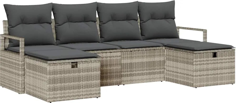 vidaXL Set de canapea cu pernă 5 pcs poliratan