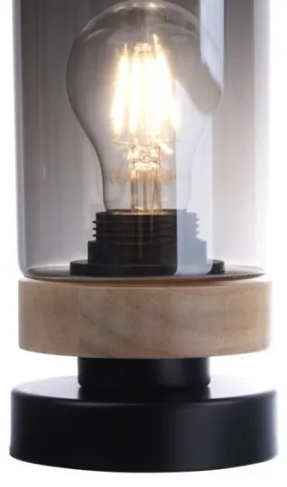 Lampă de masă JUST LIGHT. 11310-18 PASQUAL 1xE27/40W/230V negru/arbore de cauciuc