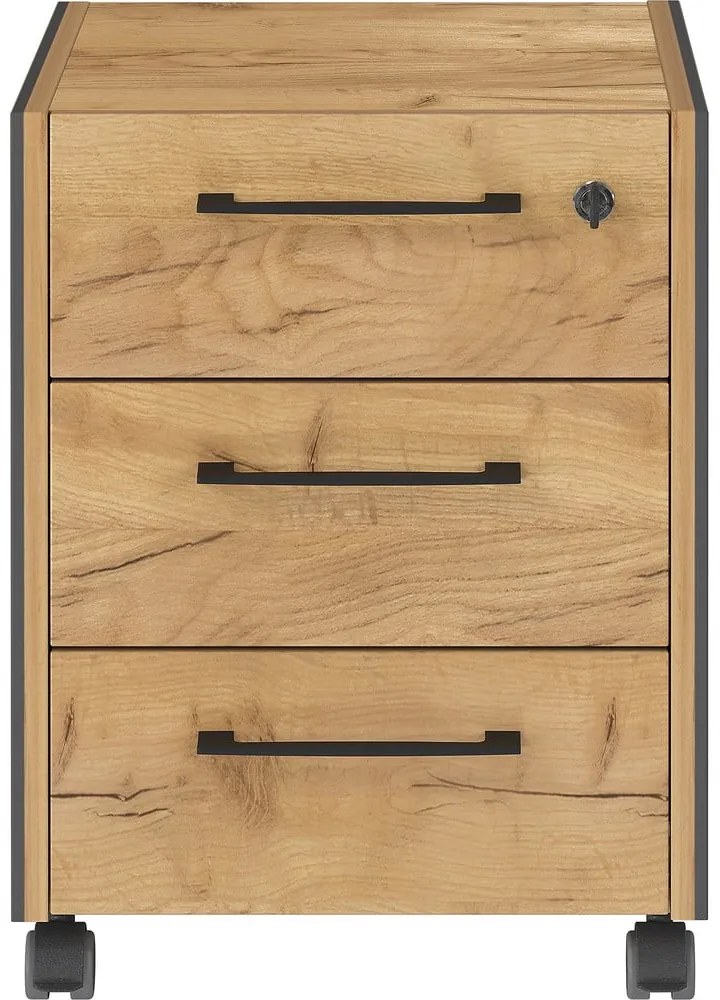 Dulap gri antracit/în culoare naturală cu aspect de lemn de stejar 42x54x49 cm Podium – Germania