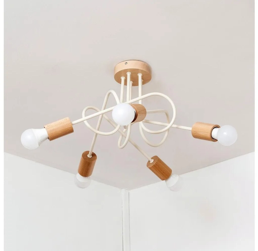 Lustră aplicată OXFORD 5xE27/15W/230V pin/crem