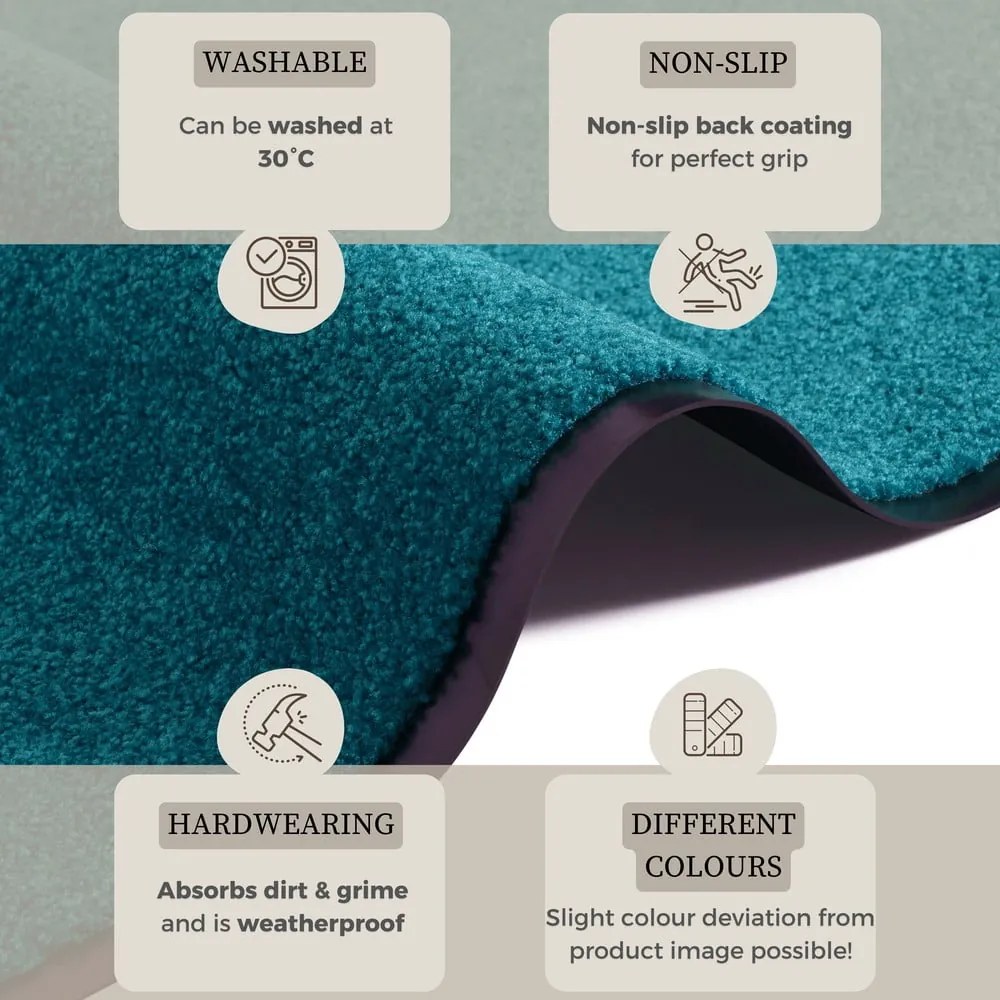 Covor Hanse Home Wash &amp; Clean, 39 x 58 cm, turcoaz