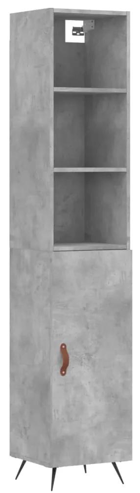 3189609 vidaXL Dulap înalt, gri beton, 34,5x34x180 cm, lemn prelucrat