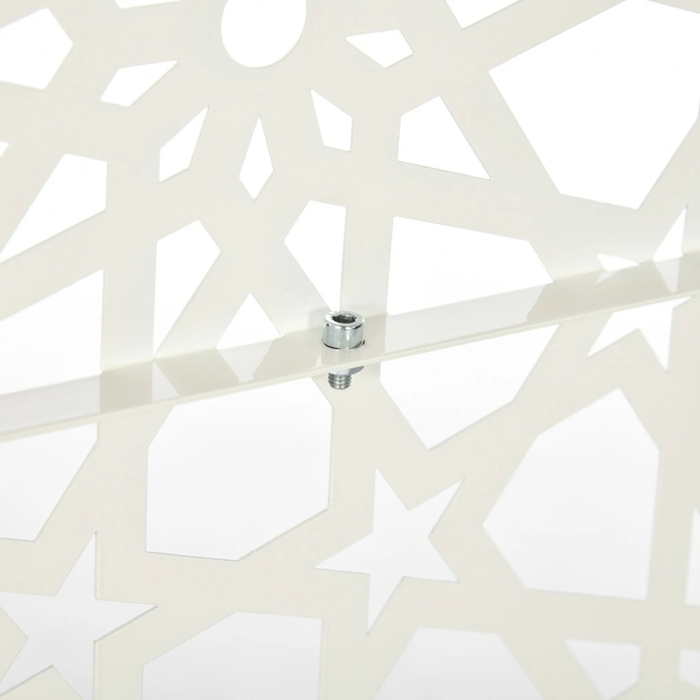 Outsunny Panou paravan de protecție decorativ exterior alb cu model din metal, 92 x 45 x 198 cm | Aosom Romania