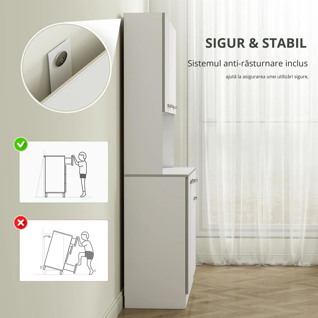 HOMCOM Dulap Suspendat de Bucătărie Albastru din Lemn Spațiu Amplu de Stocare 101x39x180cm Design Modern | Aosom Romania