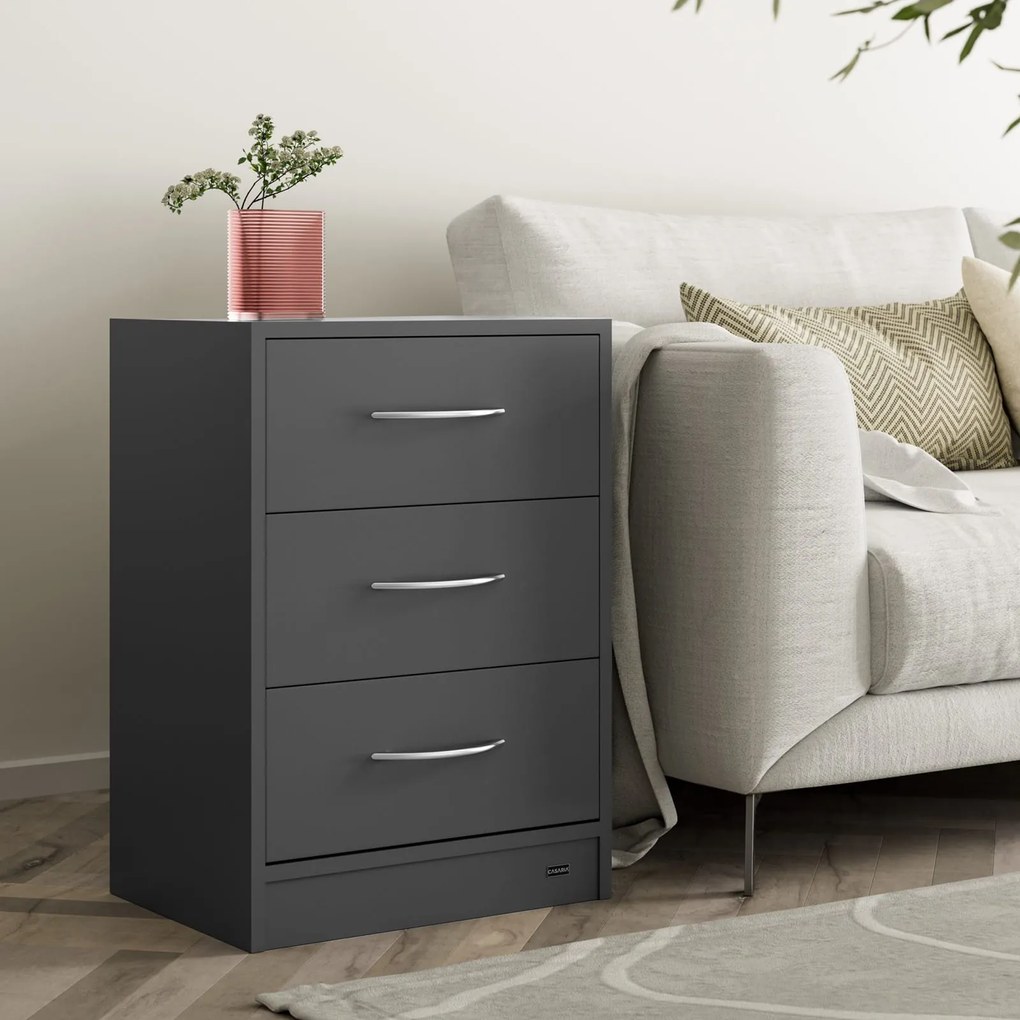 Noptieră ELOISE cu iluminare, 54x39x28cm, antracit Casaria