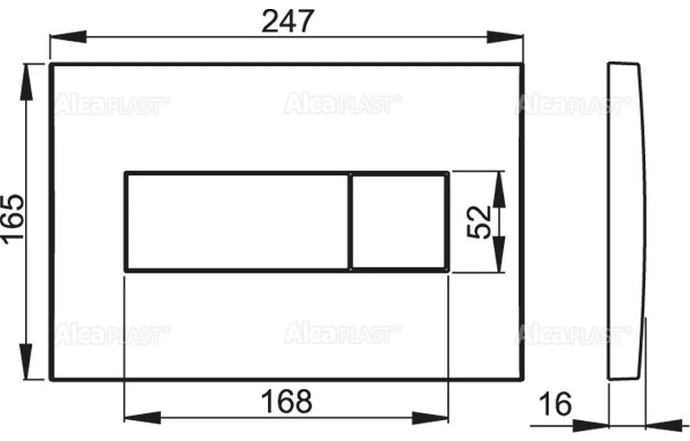 Clapeta actionare wc crom mat Alcaplast 372 Crom mat