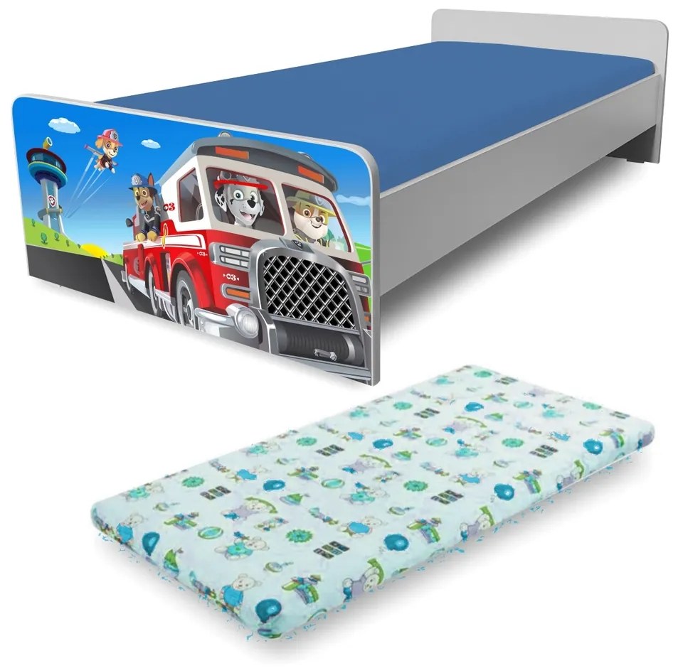 Patut Copii 2-12 ani Economic Paw Patrol 2, Cu Saltea cu lana Inclusa - Pc-p-mk-eco-paw2-80
