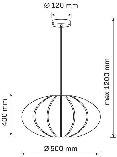 Lustră pe cablu KINU 1xE27/20W/230V d. 50 cm alb