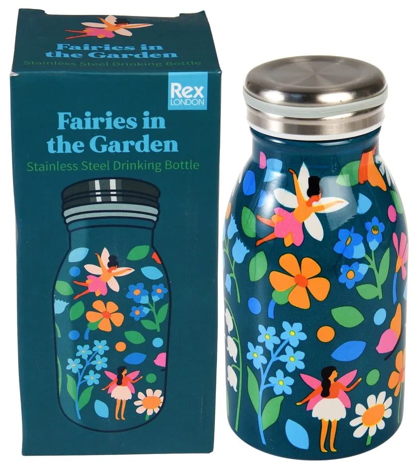 Sticlă pentru copii albastră din oțel inoxidabil 250 ml Fairies in the Garden – Rex London