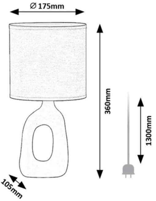 Lampa de masa ceramica alba abajur alb Sylira