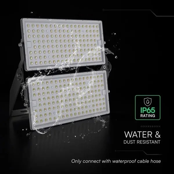 Proiector LED 500 W, 230 V, 6500 K, IP65, gri
