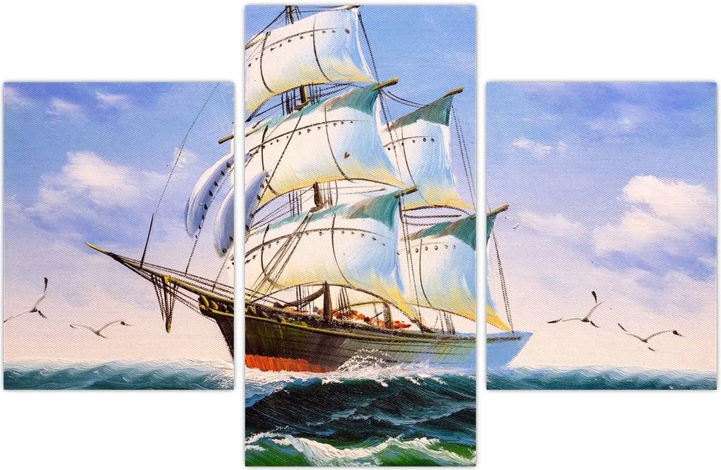 Tablou - Vapor pe valuri (90x60 cm)