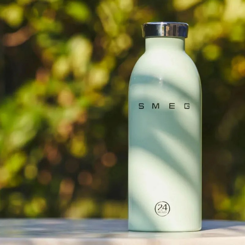 Sticla termos SMEG Clima 50's Style WBF01PG, 500 ml, Inchidere ermetica, Pereti dubli, Otel inoxidabil 18/8, Verde