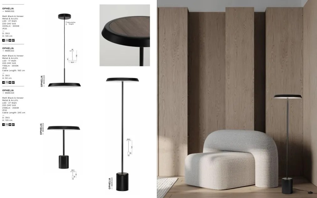 Lampadar, Lampa de podea LED design decorativ OPHELIA