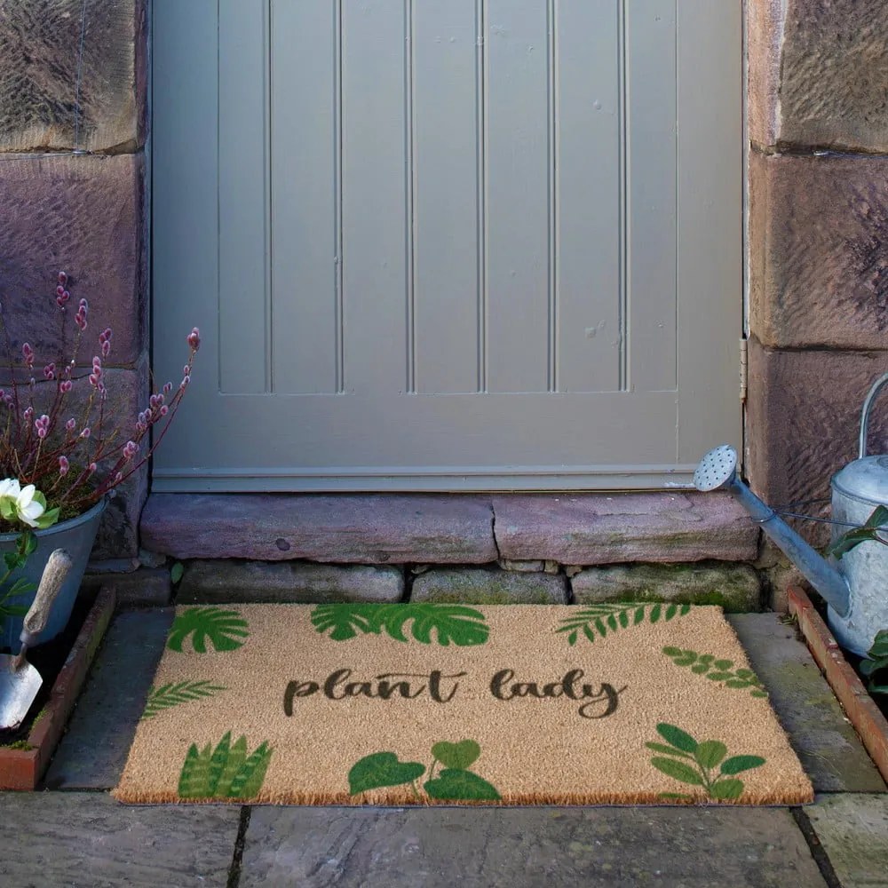 Covoraș de intrare din fibre de nucă de cocos 40x60 cm Plant Lady – Artsy Doormats