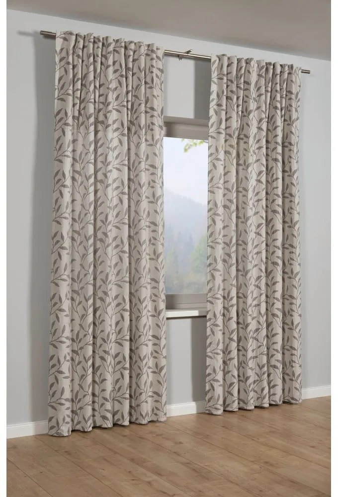 Draperie gri-bej din amestec de in 140x245 cm List – Sehlbach