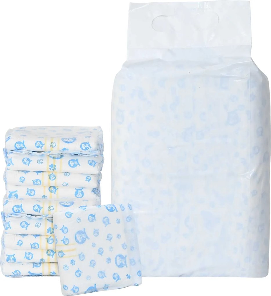 vidaXL Pampers de unică folosință pentru câini băieți 30 pcs Alb XS