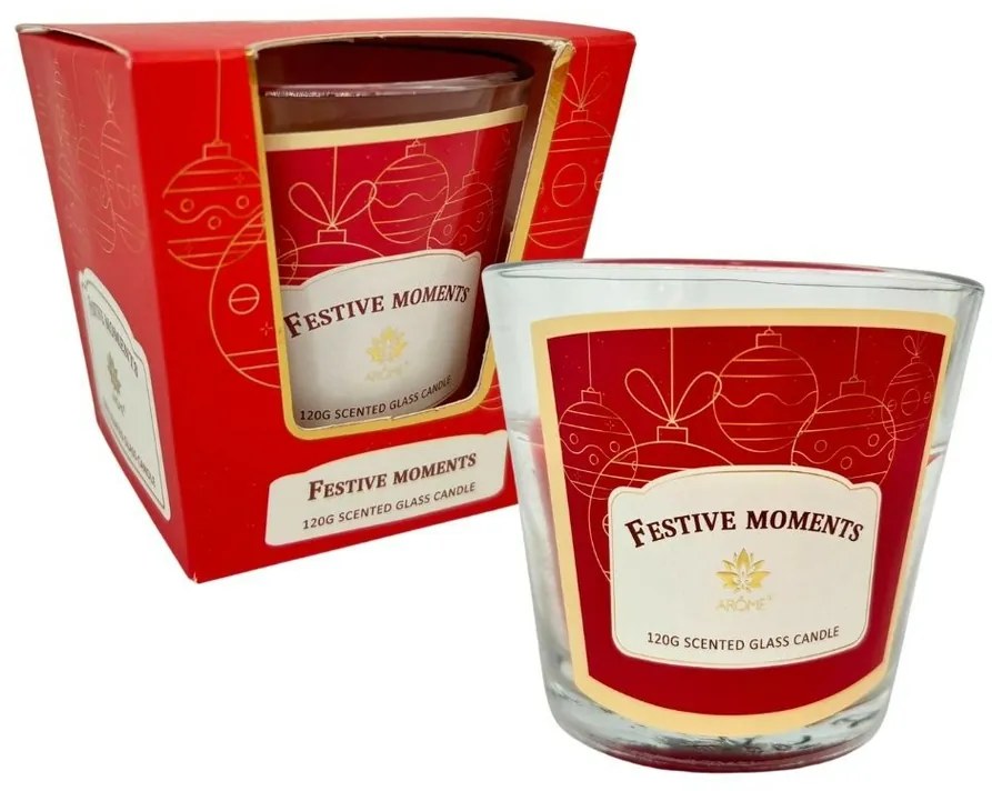 Lumânare în sticlă Arome, Festive Moments, 120 g