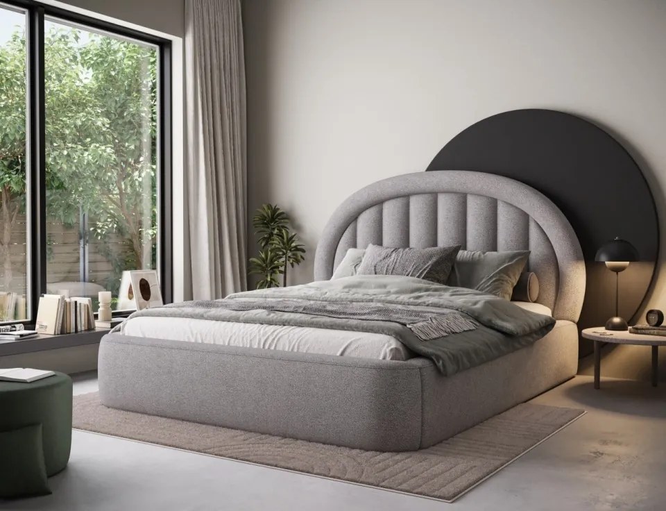 Pat cu cadru metalic si spatiu pentru depozitare, 180x200 cm, Tapedo, Eltap (Culoare: Verde / Amore 35)