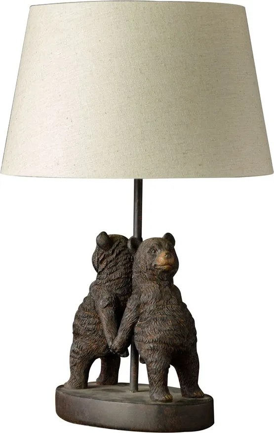 Lampa de masa, din rasina, cu abajur din bumbac, Back