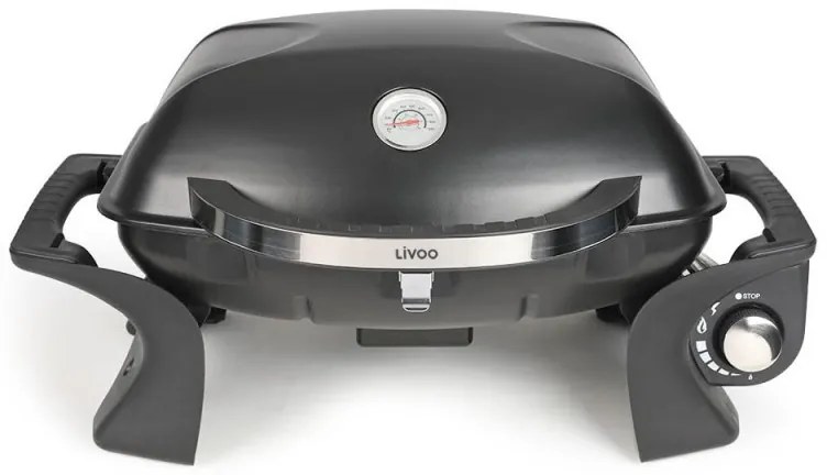 Gratar portabil pe gaz Livoo DOC275, 3.5kW, Aprindere automata, Negru