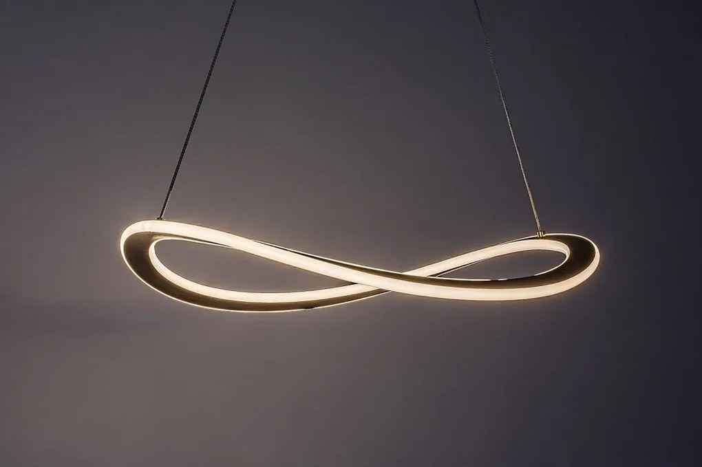 Lustra LED suspendata din metal auriu Kallira D-52cm