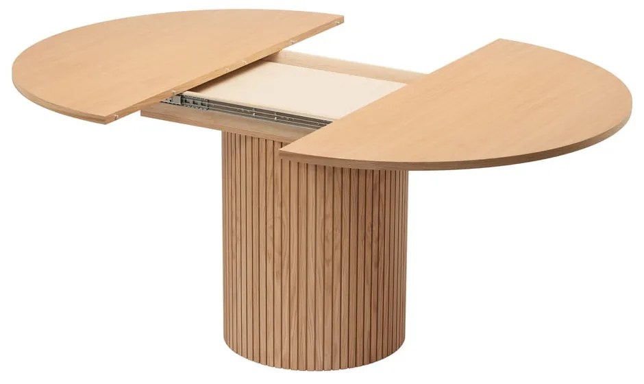 Masă de dining rotundă extensibilă cu aspect de lemn de stejar ø 115 cm Malaga – Bonami Selection