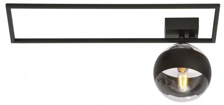 Plafoniera moderna neagra cu un glob din sticla transparenta Imago 1A