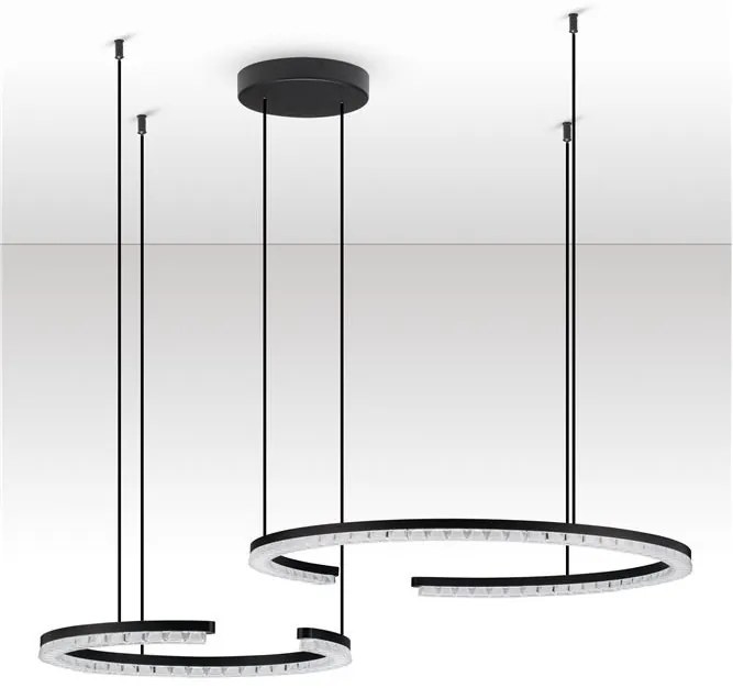 Lustra circulara aluminiu negru GREAMY D-93cm