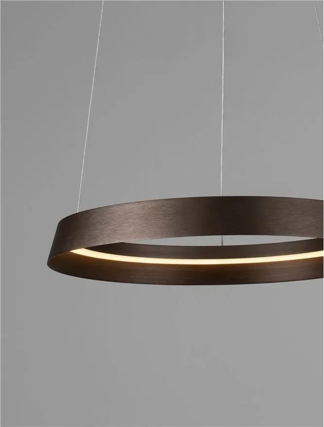 Lustra LED suspendata design modern circular ORMI coffee D-45cm
