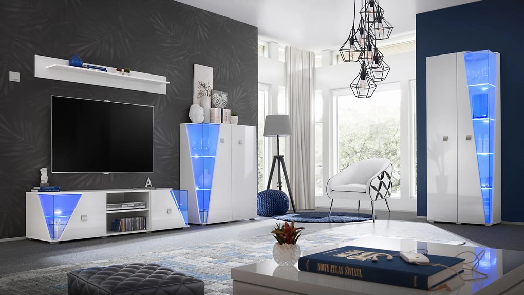 Mobilier living Eldon 29 WW EE (alb + alb ultra lucios). 1024450