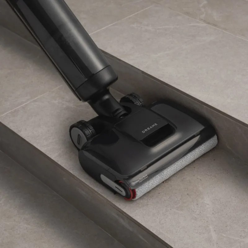 Aspirator vertical DREAME H12 Pro HHR25A, 300W, 0.7/0.9 l, 3 moduri, 35 min, Umed/uscat, Alerte vocale, LED, Uscare mop automată, Negru/gri