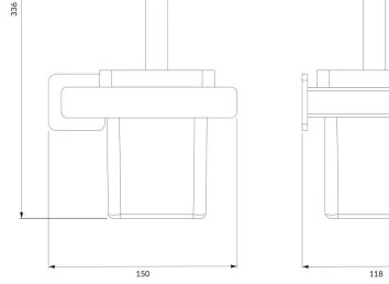 Perie de toaletă de perete OMNIRES NL80620CR NELSON crom lucios